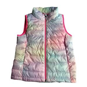 Girls' Rainbow Quilted Puffer Vest with Zip Closure Amazon Essential size XL